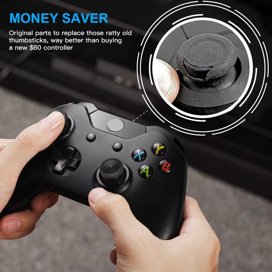 TECTINTER Ersatz-Joystick-Kappen für Xbox One/360 und PlayStation 5/4/3/2, analoge Daumen-Sticks in Schwarz, 10 Stück - Bild 4