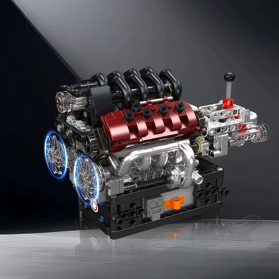 Mould King 10227 GTS V8 Motor und Getriebe-Bausteine Set in Mehrfarbig - Bild 2