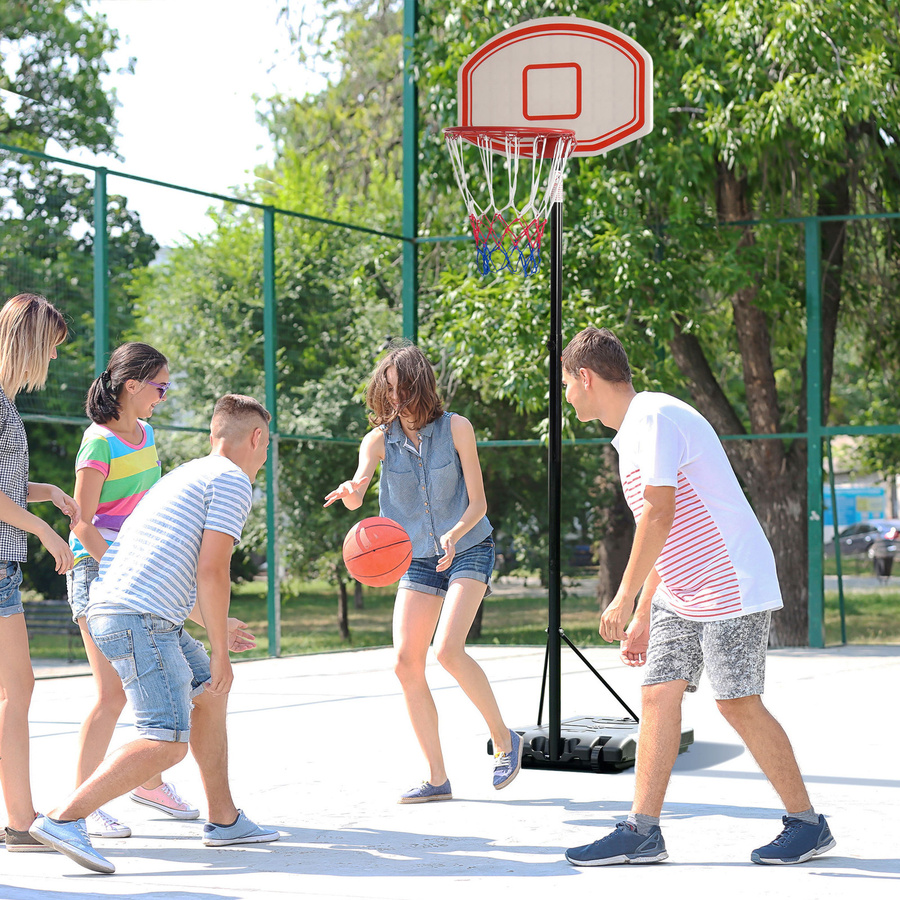HOMCOM Outdoor Basketballkorb, verstellbar, tragbar, schwarz weiß - Bild 2