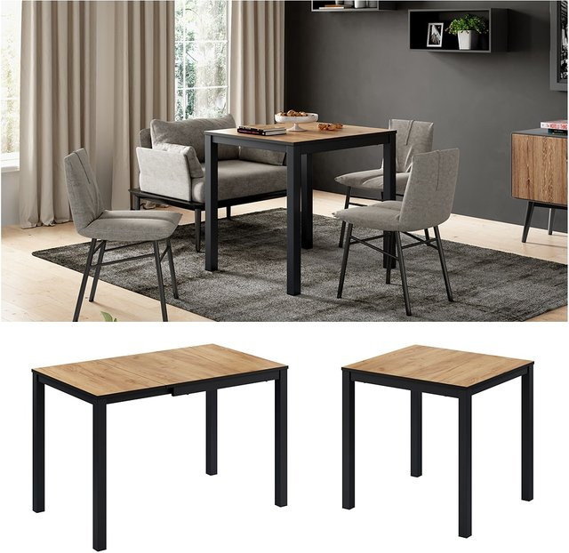 Vicco Esstisch Granny ausziehbar Eiche Anthrazit B: 120 cm, T: 70 cm - Bild 1
