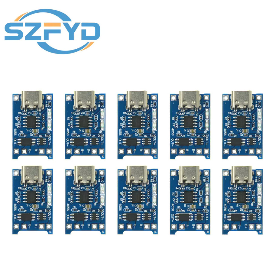 TP4056 Lithium-Batterie-Ladeboard-Modul mit USB-C Schnittstelle und Ladeschutz für 18650 Akkus in Blau - Bild 3