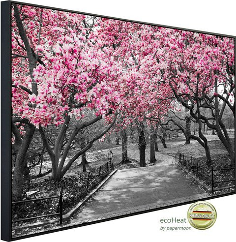 papermoon EcoHeat Infrarotheizung Rosa Blüten in Bunt mit Matt-Effekt, App-Steuerung und Überhitzungsschutz - Bild 1