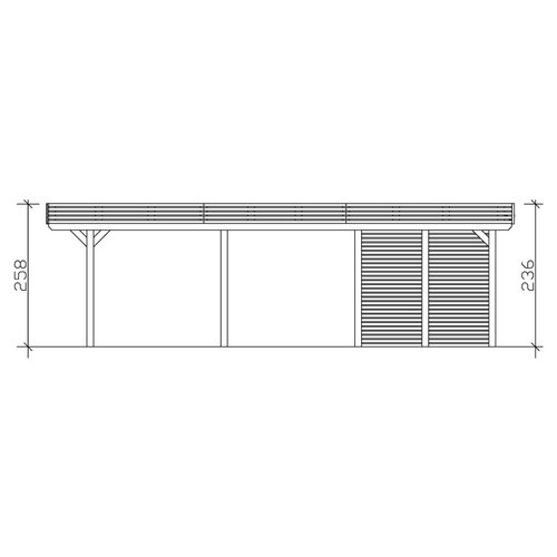 SKANHOLZ Carport Spessart mit Abstellraum in Nussbaum, B/T: 611 x 846 cm, Höhe: 258 cm - Bild 2