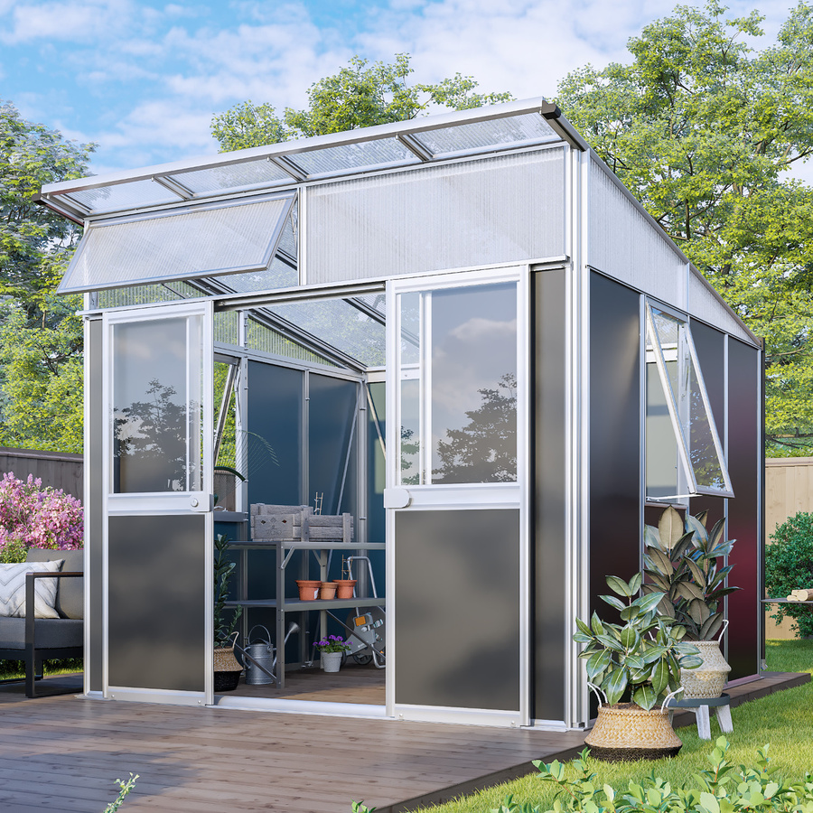 Vitavia Gerätehaus Kosmos aus Aluminium mit Pultdach in Anthrazit, 7,8 m² - Bild 3