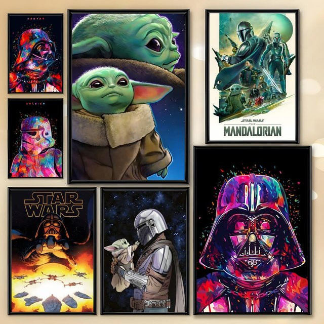 Beast Kingdom Star Wars Yoda Poster HD Art Klebende Wanddekoration in Mehrfarbig - Bild 1