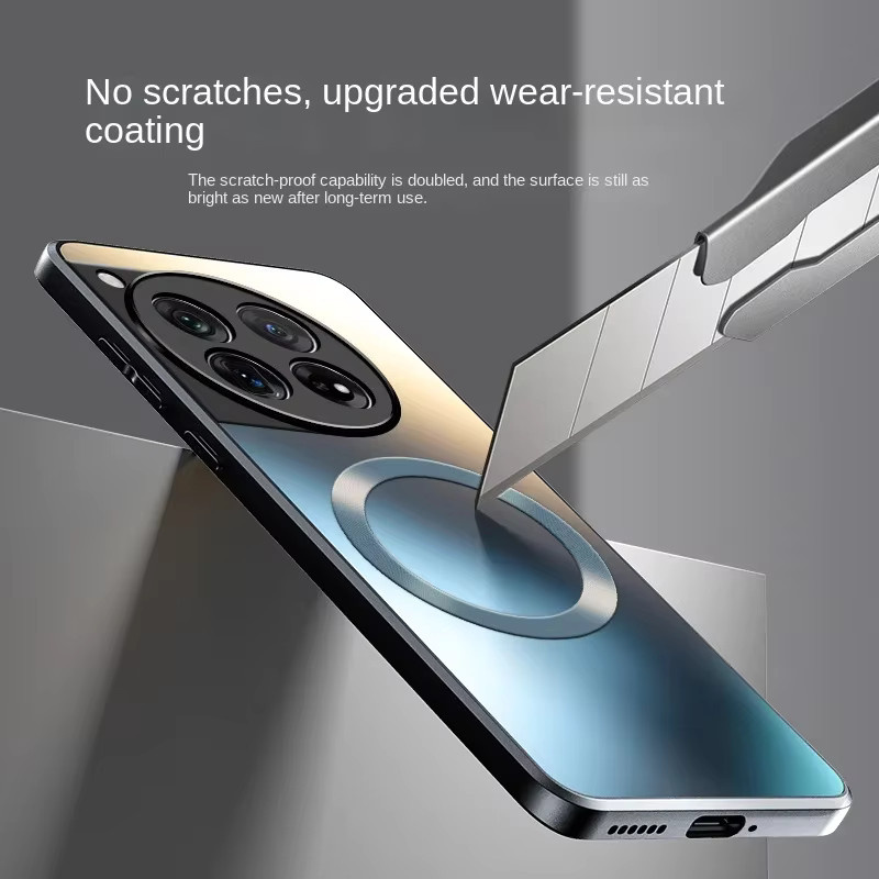 AG Magnetische Matte Silikonhülle für OnePlus 13R 12 11 mit Stoßschutz und kabellosem Laden in Silber - Bild 4