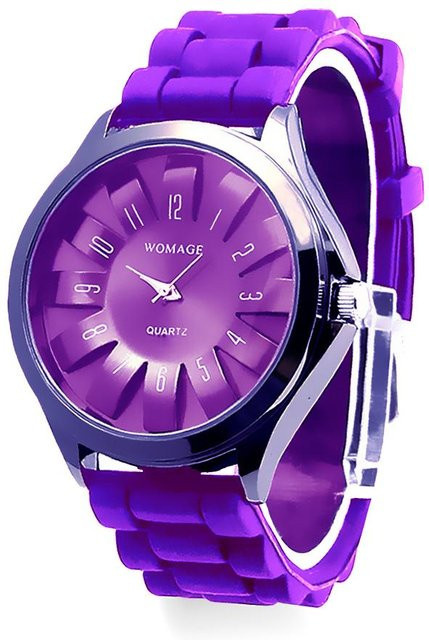 Amusedly Armbanduhr Quarz, Silikon, violett, Damen - Bild 1
