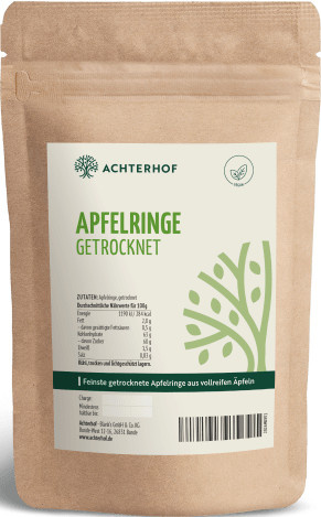 Achterhof Apfelringe getrocknet ohne zugesetzte Sulfite 1000 g - Bild 1
