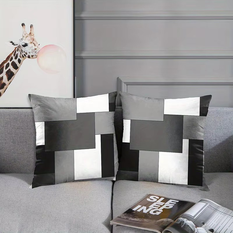 VIKAMA Kissenbezug mit geometrischem Design, quadratisch, B/T/H: 30 x 30 x 30 cm - Bild 4