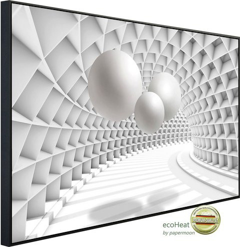papermoon EcoHeat Infrarotheizung mit Abstrakt 3D Matt-Effekt in Bunt und Weiß mit App-Steuerung und WLAN - Bild 1