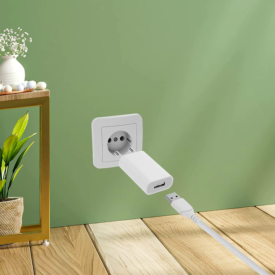 TAQKRED USB Netzteil Adapter mit EU-Stecker, 5W Schnellladegerät 5V 1A in Weiß - Bild 4