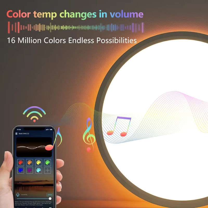 Benewton Tuya Smart LED Deckenlampe mit RGB-Farbe, App- und Sprachsteuerung für Alexa und Google Assistant, Weiß - Bild 3