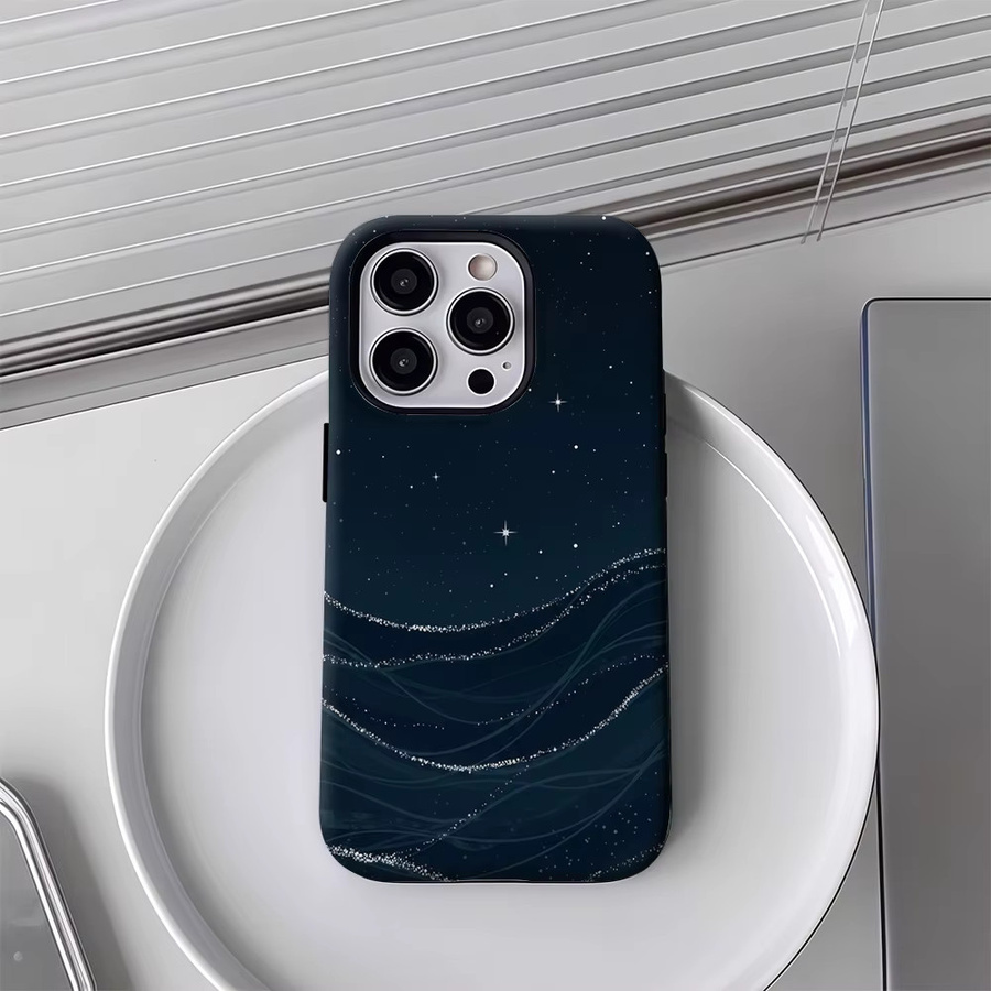 Robuste Sternenhimmel Handyhülle mit Magnetfunktion für iPhone 17 16 15 14 13 Pro Max Plus in Blau von Potdemiel - Bild 4