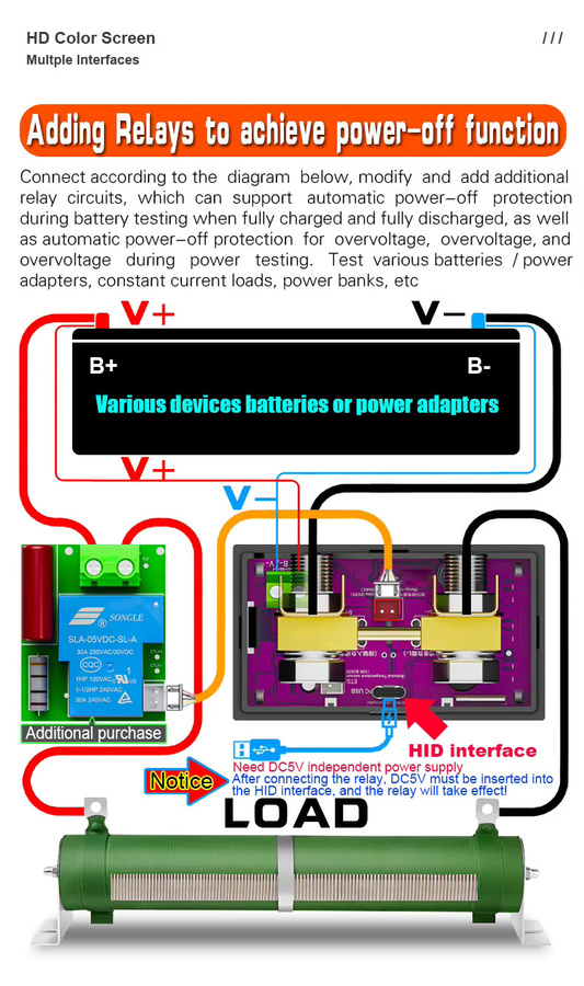 ATORCH DT20W Tuya WiFi Smart Lithium-Batterie Kapazität Tester mit DC Digital Display zur Strom- und Spannungsmessung in Schwarz - Bild 3