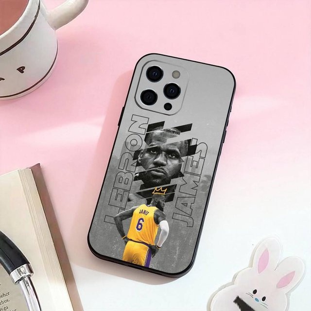 Basketball Lebron James 23 Silikon Handyhülle für iPhone 17 16 15 14 13 12 11 Pro Max Plus XS in Grau - Bild 1