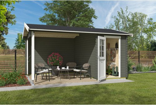 Lasita Gartenhaus Wibo in Grüngrau B/H/T: 465 x 245,1 x 337,8 cm - Bild 1