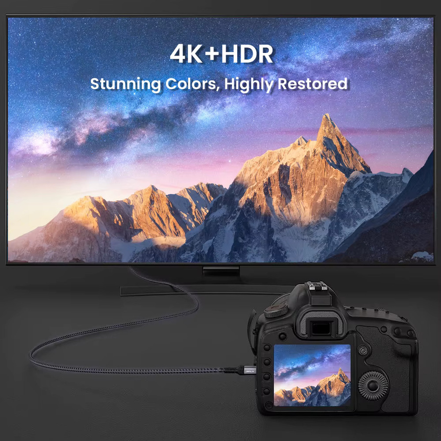 NIERBO Mini-HDMI-zu-HDMI-Kabel 4K 60 Hz High Speed HDMI 2.0 mit Aluminiumgehäuse und geflochtenem Kabel für Monitorkameras - Bild 4