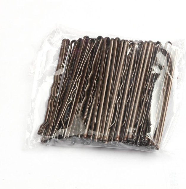 Haarspangen Legierung, braun, 50 Stück/Packung - Bild 1