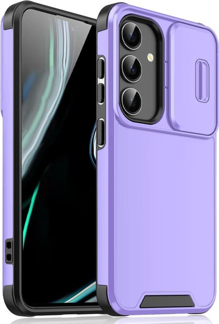 Stoßfeste Panzer Handyhülle mit Schiebekamera-Schutz für Samsung Galaxy S25, S24 Ultra, S23 FE, S21 FE und S20 in Purple - Bild 1