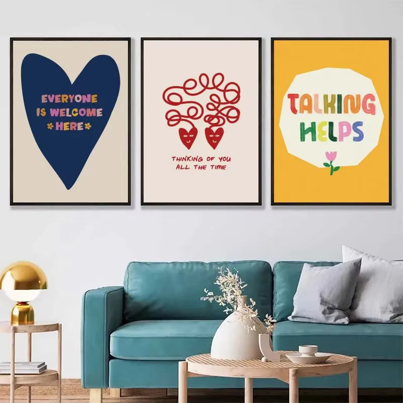 Potdemiel Wandkunst Be Kind to your mind Leinwand Poster mit Psychologie-Zitat in Mehrfarbig - Bild 3