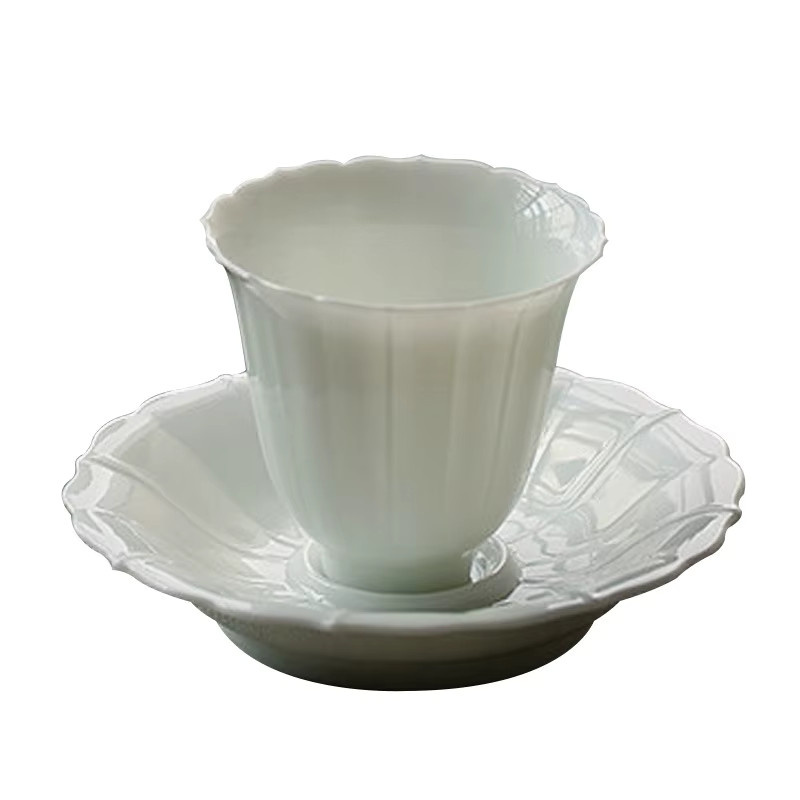 Handgefertigte chinesische Teetasse aus weißem Dehua Suet Jade Porzellan für Kung-Fu Tee - Bild 5