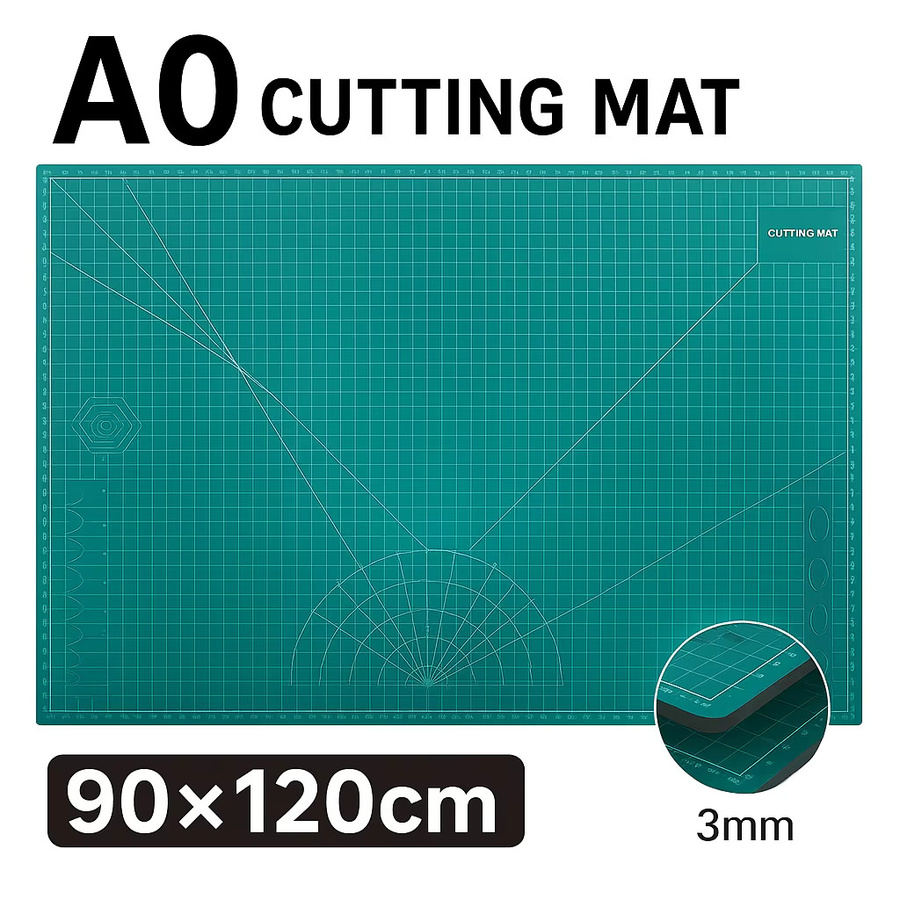 A0 PVC-Schneidematte in Grün, hitzebeständige und doppelseitige Präzisions-Schneidematte für Quilten, Scrapbooking und Bastelarbeiten - Bild 2