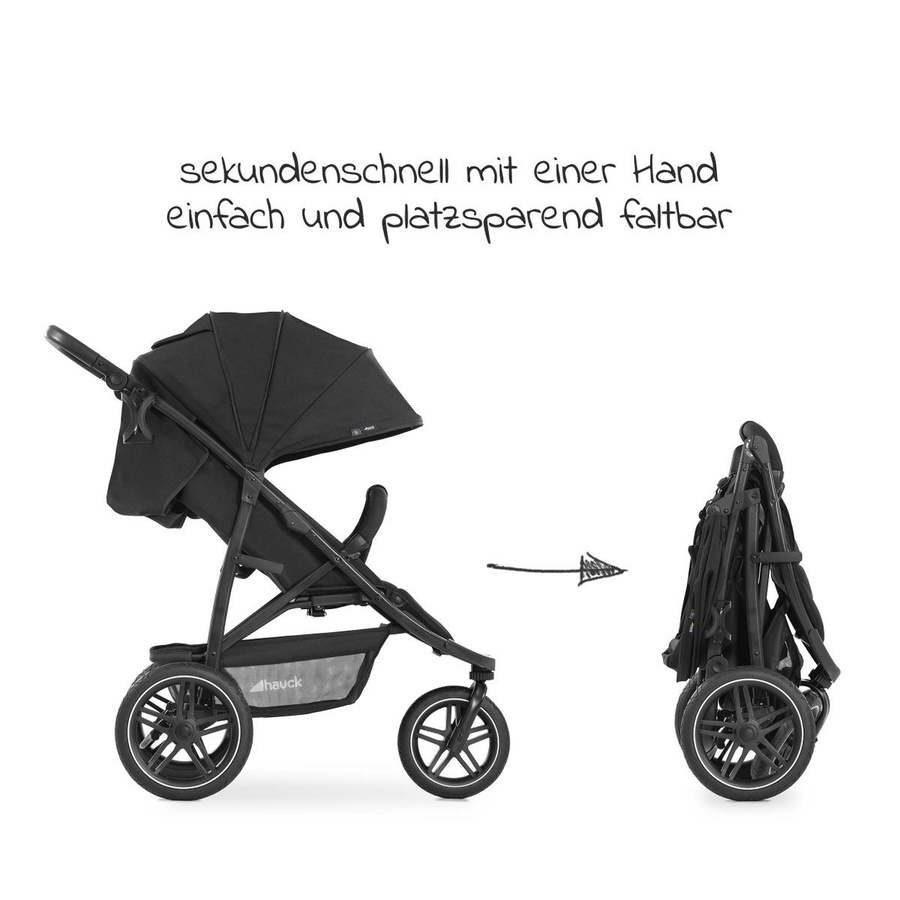 Hauck Buggy Rapid 3R Allround Kinderwagen mit Schwenkrädern in Schwarz bis 25 kg - Bild 2