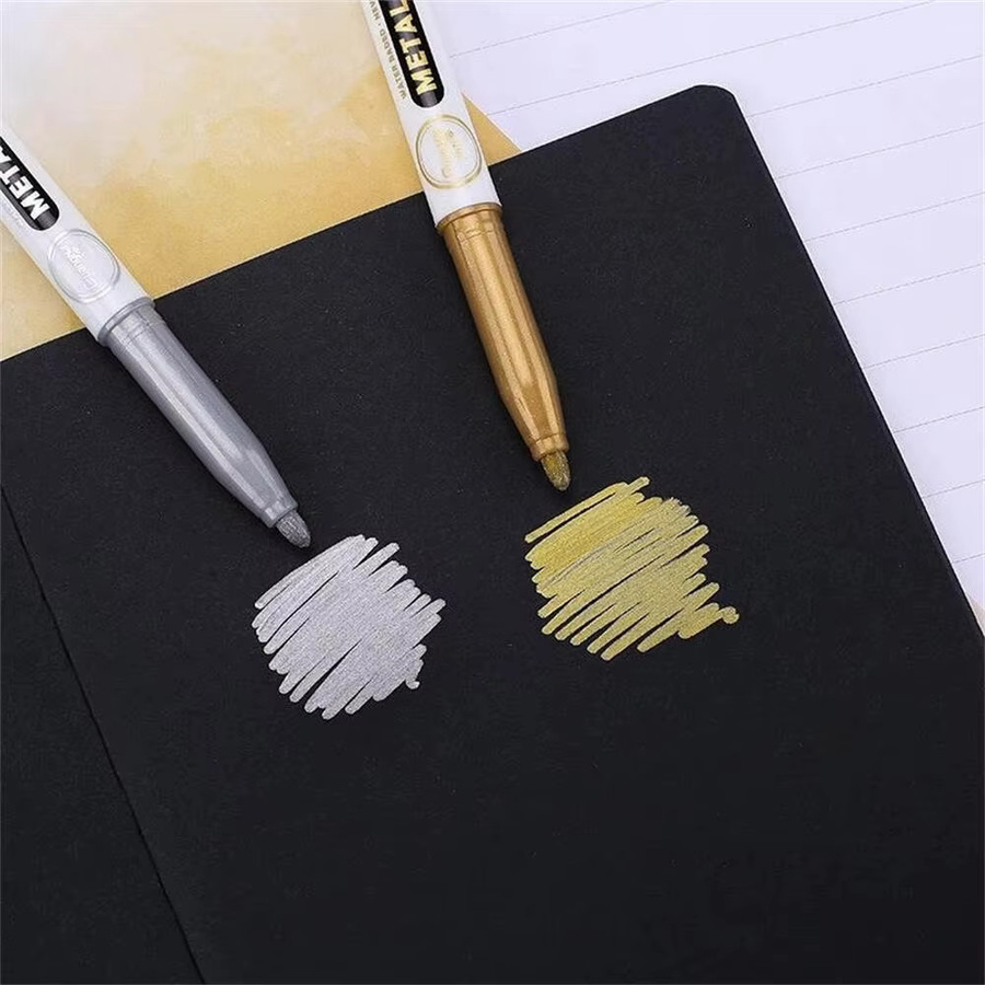 Gold- und Silber-Bastelstifte aus Metall für Acrylmalerei und DIY-Geschenkkarten - Bild 5