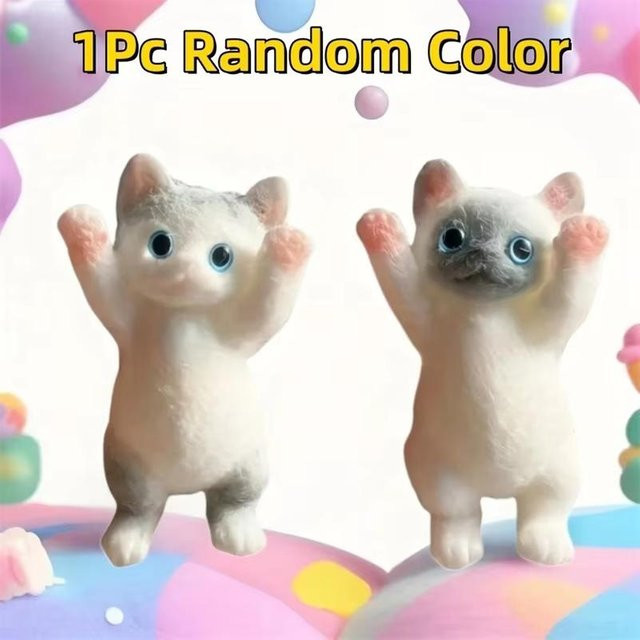 Fashnics Katzen Quetschspielzeug Kawaii Handgemachte Katze Tier Fufu Sensorikspielzeug - Bild 1