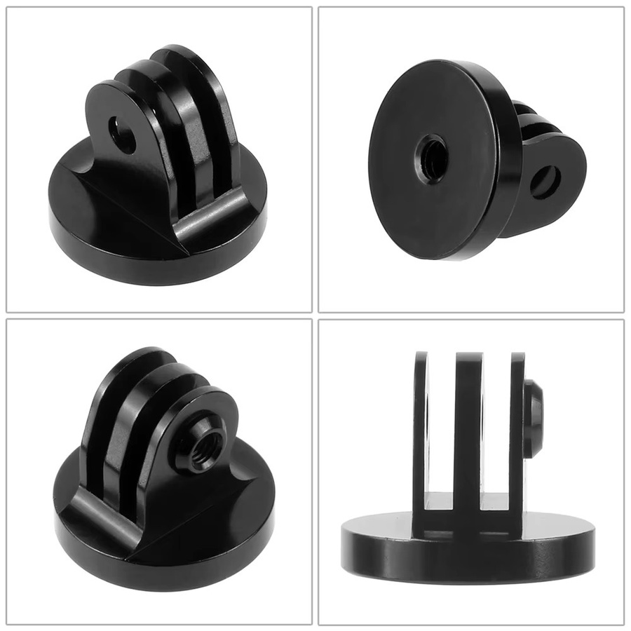 EXSKOF 1/4-Zoll-Schraubstativadapter aus Aluminiumlegierung für Action-Kameras wie GoPro Hero, AKASO, Insta360 und DJI in Schwarz - Bild 4