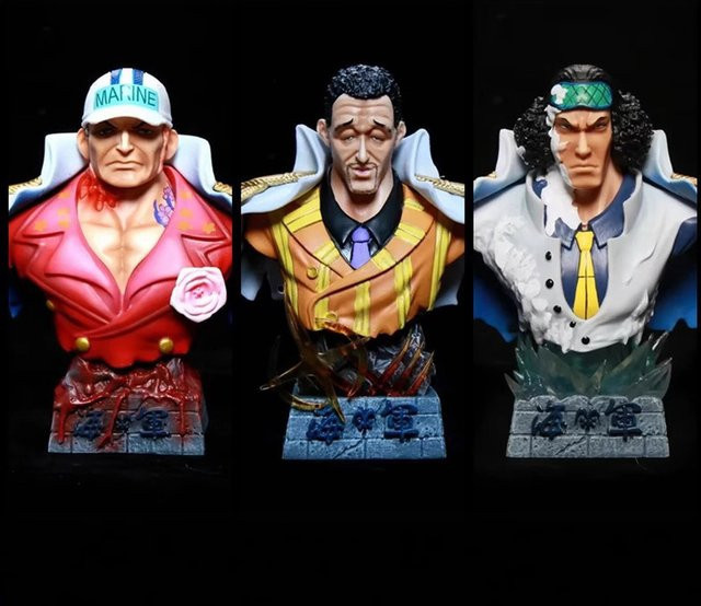 Bandai One Piece GK Marine-Admirals Büstenfigur Set mit Akainu, Kizaru und Aokiji in Multicolor als Sammlermodell für Anime-Fans - Bild 1