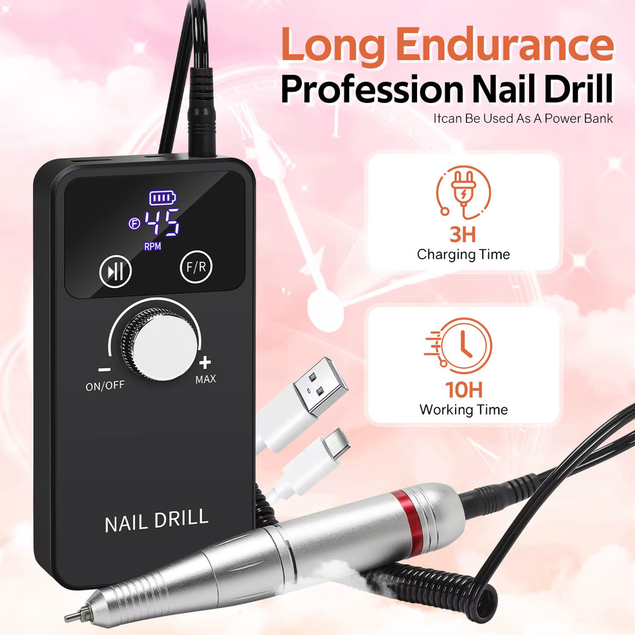 DianaBeauty Nagelbohrmaschine, 45000RPM, Elektrischer Nagelpolierer mit LCD-Display - Bild 2