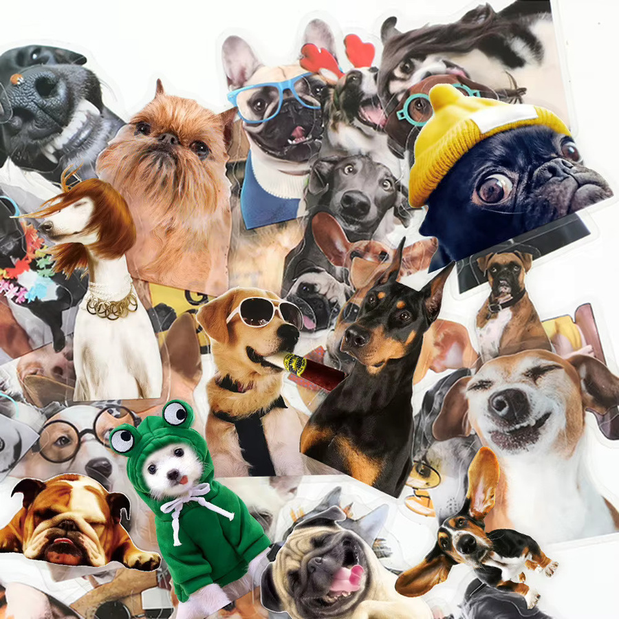 50 Stück wasserfeste Hunde-Emoji-Aufkleber von YourLife Store in transparent und multicolour - Bild 3
