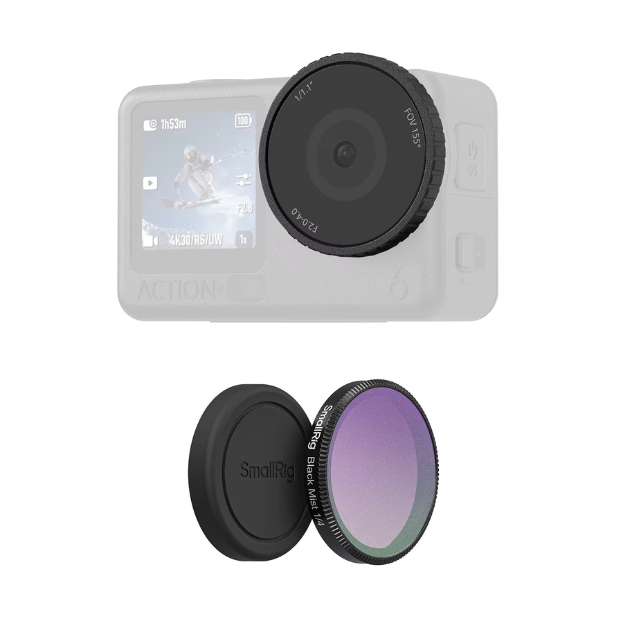 SmallRig Schwarznebelfilter für DJI Osmo Action 6 in Schwarz mit Silikon-Objektivabdeckung und Snap-on-Design - Bild 1