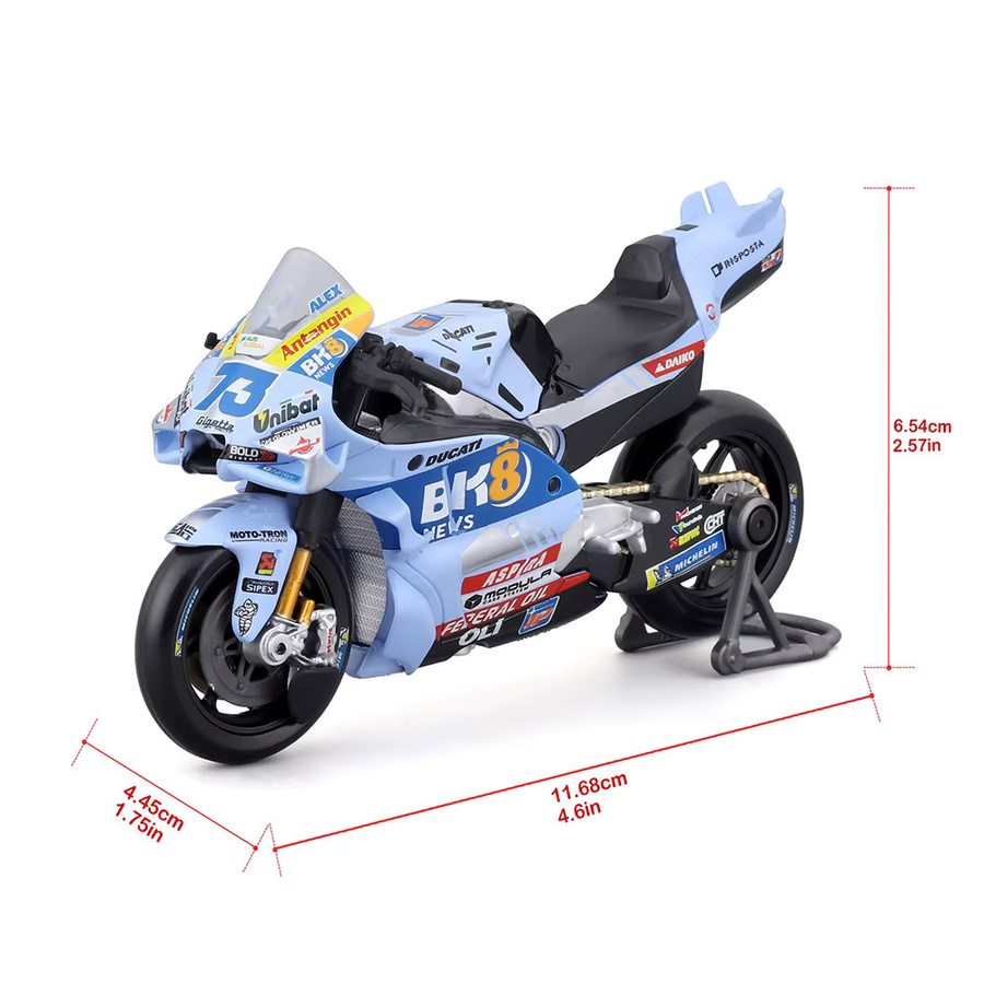 Maisto # 73 Alex Marquez # 54 Giannantonio 2025 BK8 Gresini Racing Moto GP Motorradmodell, 1:18, Druckguss, ab 3 Jahre - Bild 2
