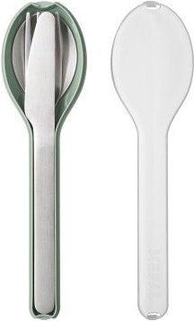 Mepal Besteck-Set Ellipse 3-teilig aus Edelstahl in Green, matt mit Aufbewahrungsbox - Bild 1