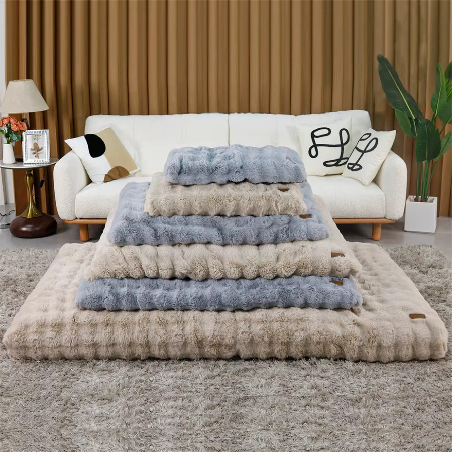 BORWART Ultra-Plüsch Hundebett aus Mikrofaser in Beige mit abnehmbarem Bezug - Bild 3