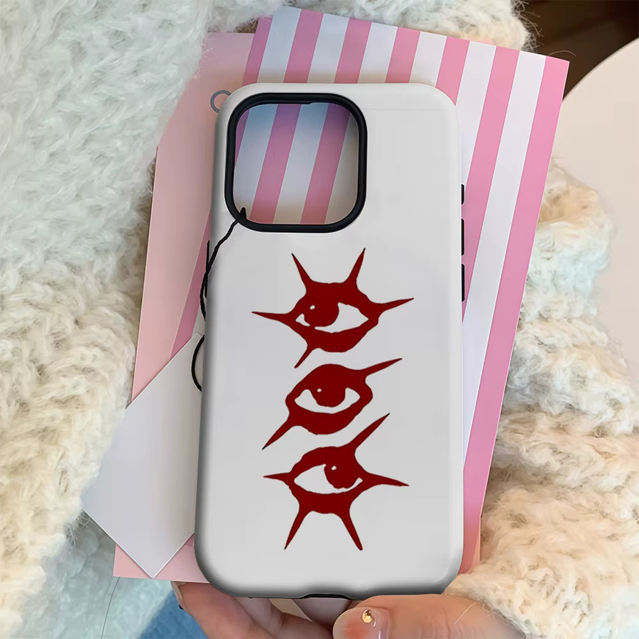 Rote Mystische Augen Handyhülle für Apple iPhone 12 bis iPhone 17 Pro Max Plus mit doppelschichtiger Rückabdeckung - Bild 2