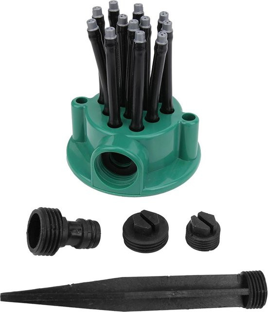 TOMTOP JMS Automatischer Gartensprinkler in Grün mit 360 Grad Drehung und mehreren Köpfen für die landwirtschaftliche Bewässerung - Bild 1