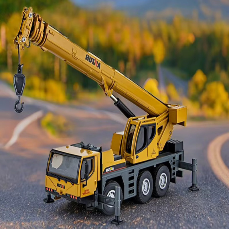 Huina LKW-montierter Kran Modell, 1:50, Metall, Gelb - Bild 2