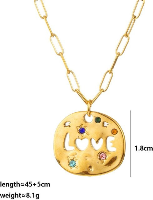 Halskette mit Mama Anhänger, Edelstahl, Gold, Damen - Bild 1