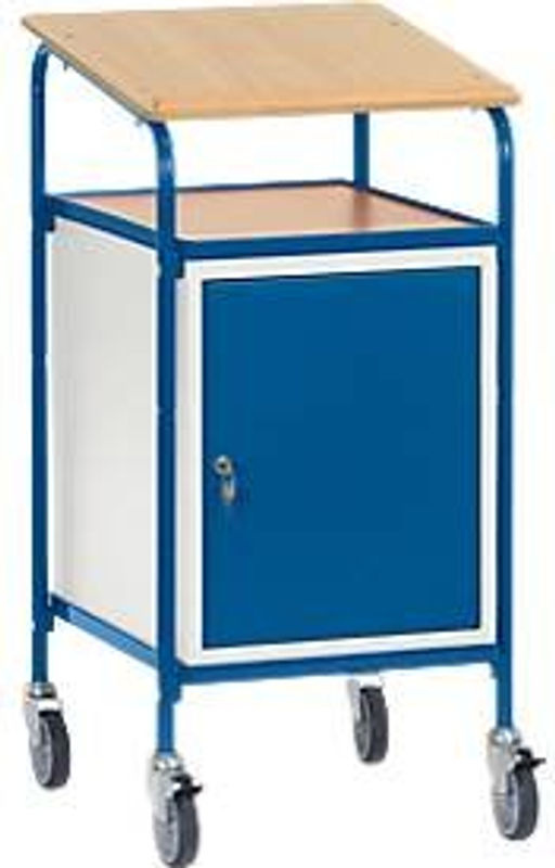Fetra Rollpult 5836 mit Schreibfläche und Stahlschrank in Blau und Grau, B: 69,5 cm, T: 60,5 cm, H: 119,5 cm - Bild 4