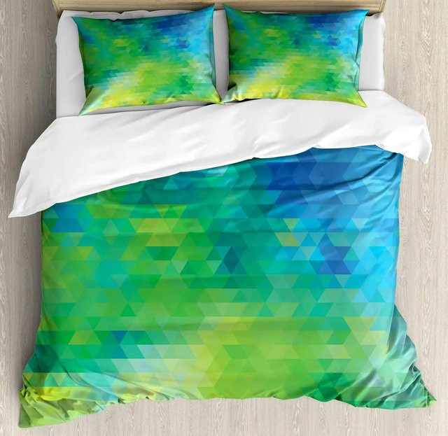 Bettwäsche-Set JMG Household Supplies mit geometrischem Rautenmuster in Blau, Polyester, B/H: 245 x 210 cm - Bild 1