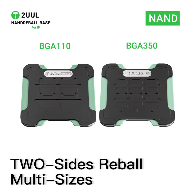 2UUL BH16 NANDREBALL BASE Magnetisches doppelseitiges Reballing-Plattform-Set für NAND-Flash-Chip-BGA-Reparatur in Schwarz - Bild 2
