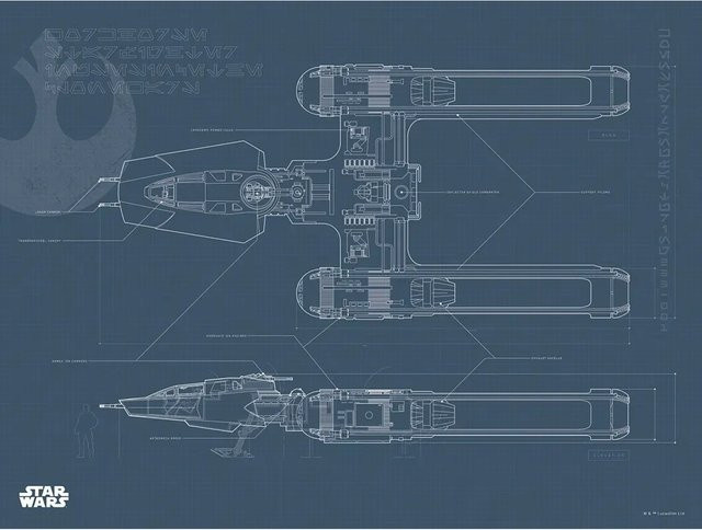 Komar Wandbild Star Wars Y-Wing aus Qualitätsvlies, Breite: 40 cm, Höhe: 30 cm - Bild 1