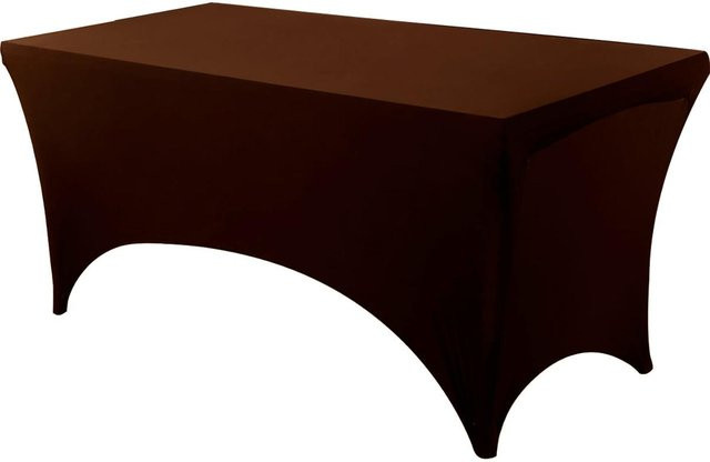 Dehnbare Spandex-Tischdecke für Veranstaltungen in Dunkelbraun, rechteckig, waschbar und knitterfrei, B/T/H: 152 x 76 x 76 cm - Bild 1