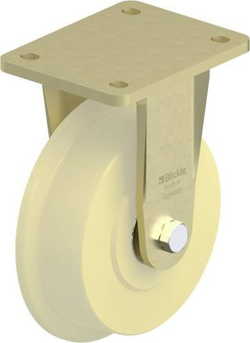 Blickle Schwerlast-Bockrolle BS-SPKGSPO 150K in Weiß und Beige mit 150 mm Rad-Durchmesser und einer Tragfähigkeit von max. 900 kg - Bild 1