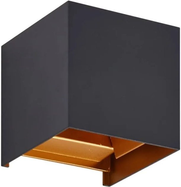 Lindby LED Außenwandleuchte Nivar Modern Schwarz und Gold aus Metall mit IP54 Spritzwasserschutz - Bild 1