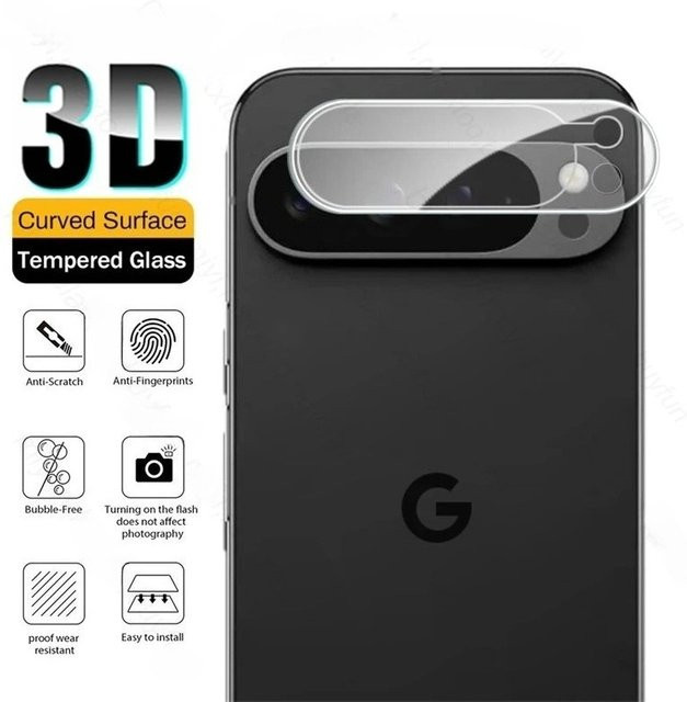 2er-Set HD gehärteter Glas Objektivdeckel für Google Pixel 10 9 Pro XL, transparenter Kamera-Schutzfilm mit voller Abdeckung und Anti-Scratch-Funktion - Bild 1