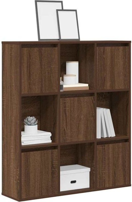 Bücherregal in Eichen-Optik von Vidaxl, Braun, B/T/H: 89 x 24 x 101,5 cm - Bild 1